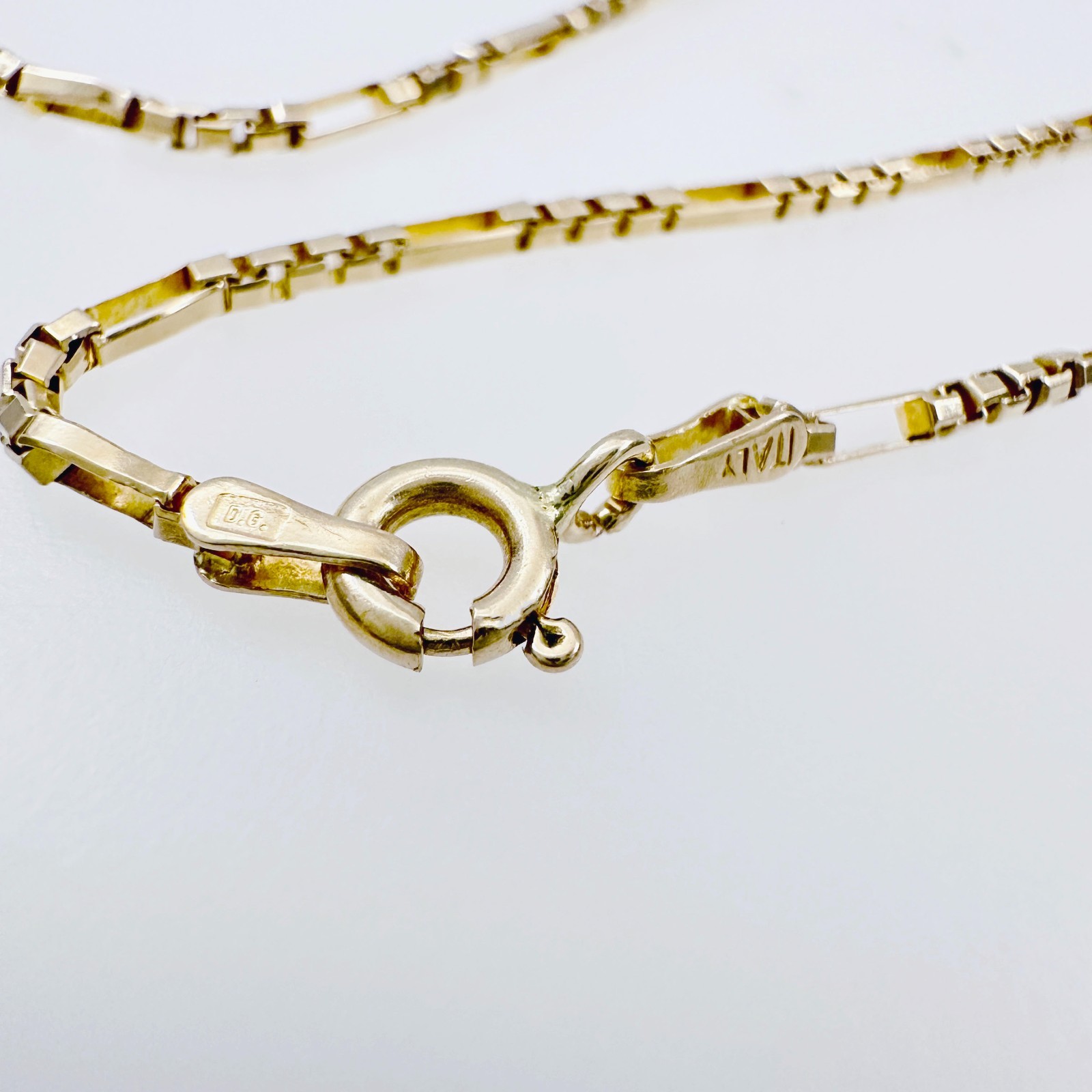 Solid 14K Yellow Gold Figaro Box Link Hybrid Chain Necklace 1.4mm, 24 1/2″, 5.6g