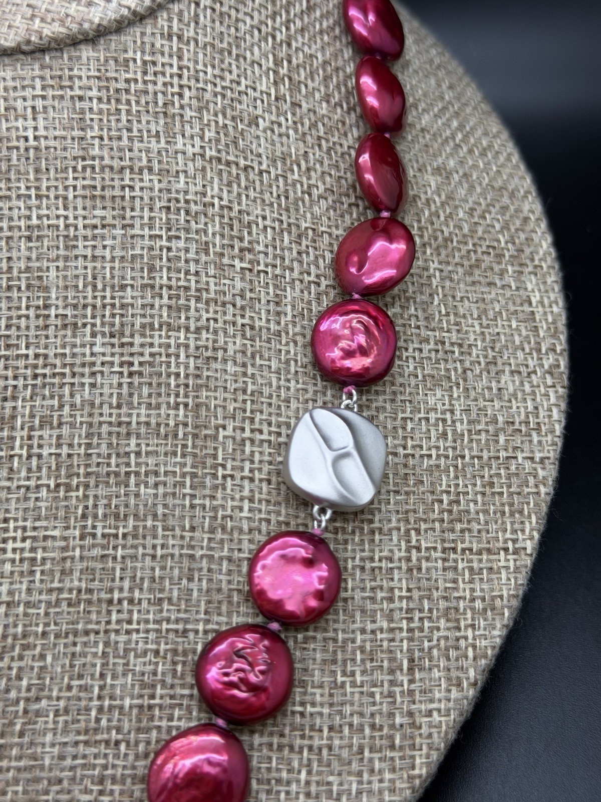Honora CHERRY RED 14MM COIN PEARL 22″ NECKLACE NEW IN POUCH