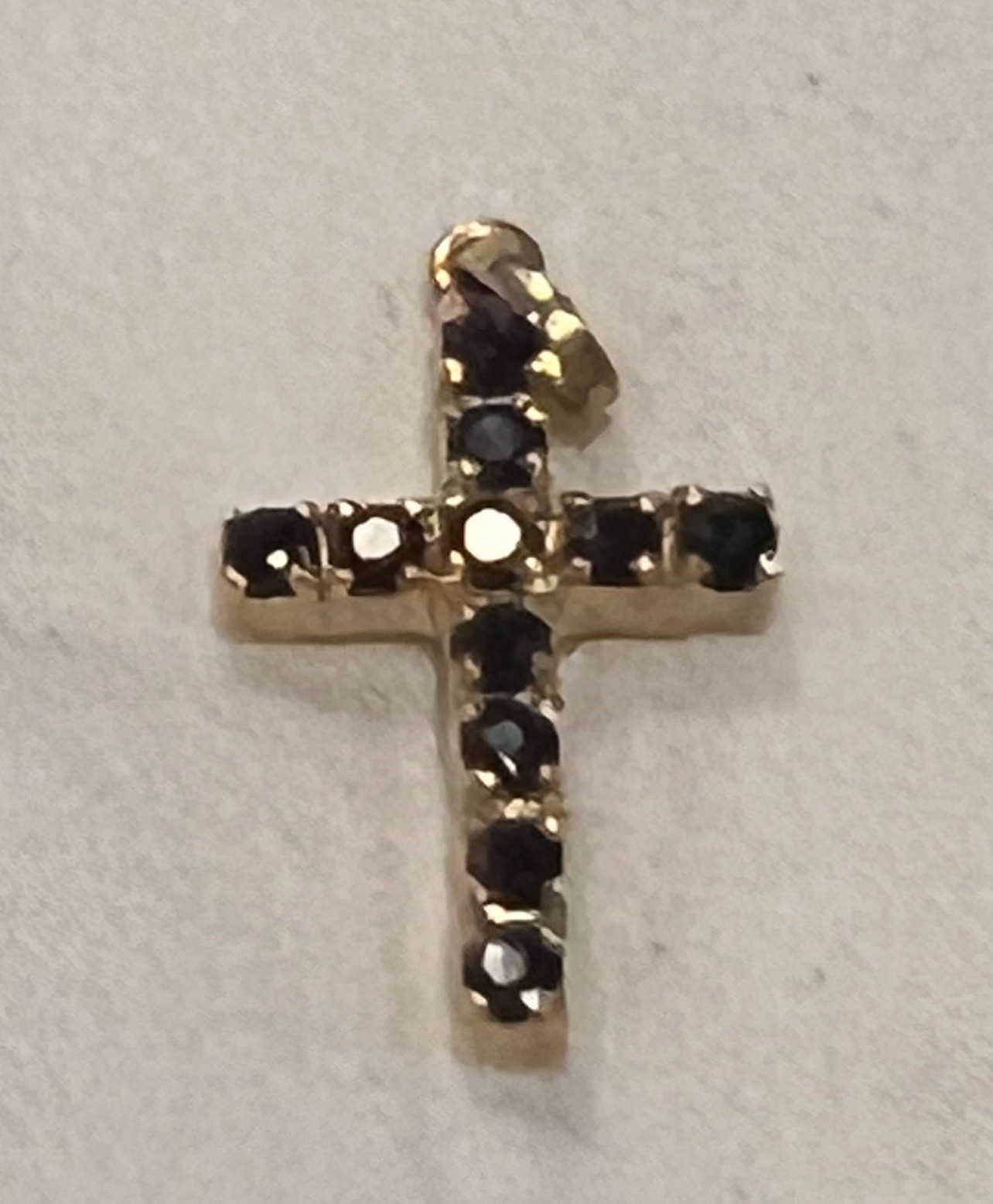 Gold Cross Pendant Without Chain Ruby Stones
