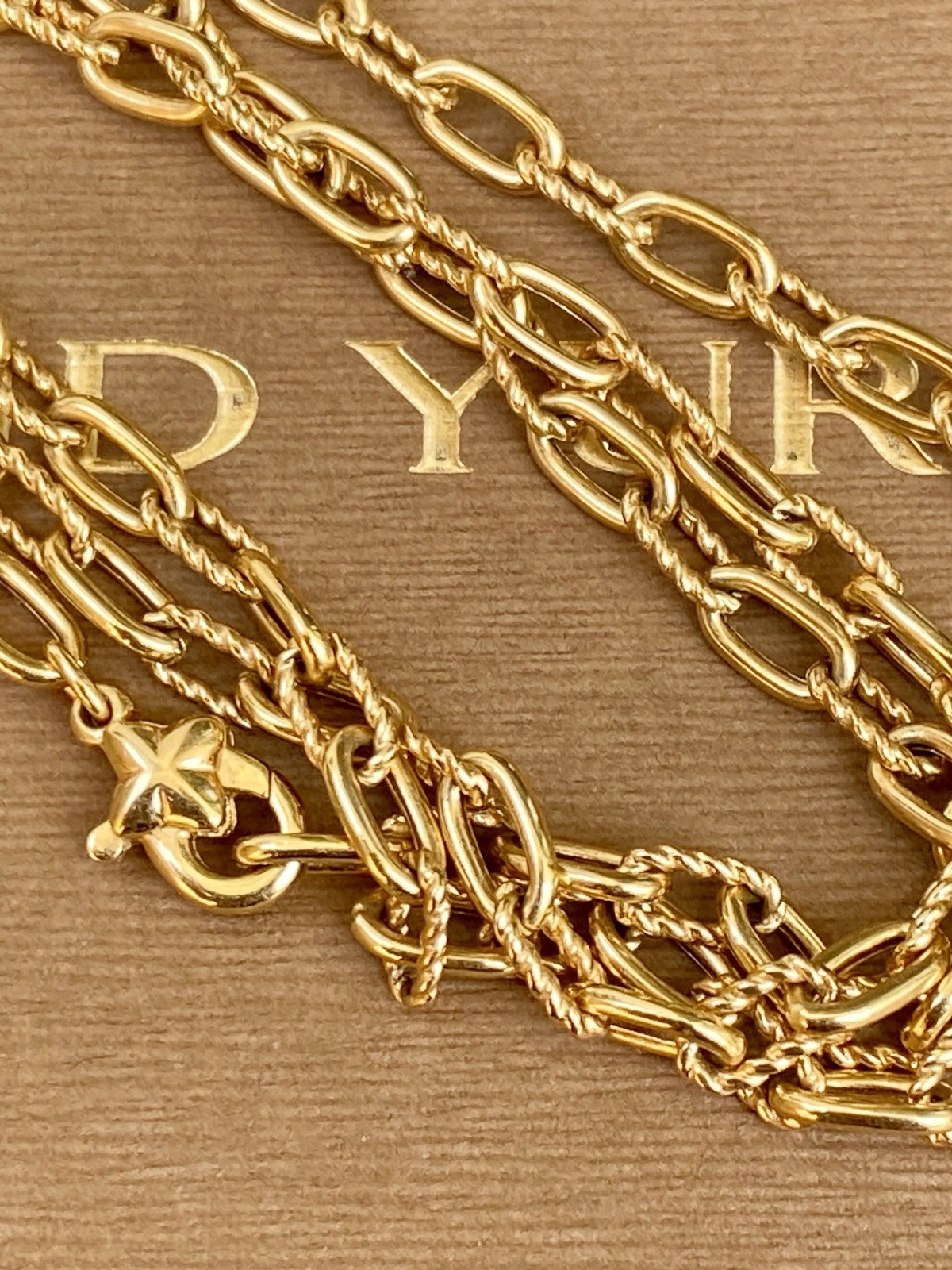 David Yurman 18K Gold Madison Necklace 3mm 18” Excellent $3950+