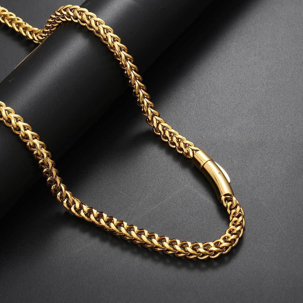 6mm 316L Stainless Steel Cuban Link Chain Necklace Bracelet Hip Hop Men