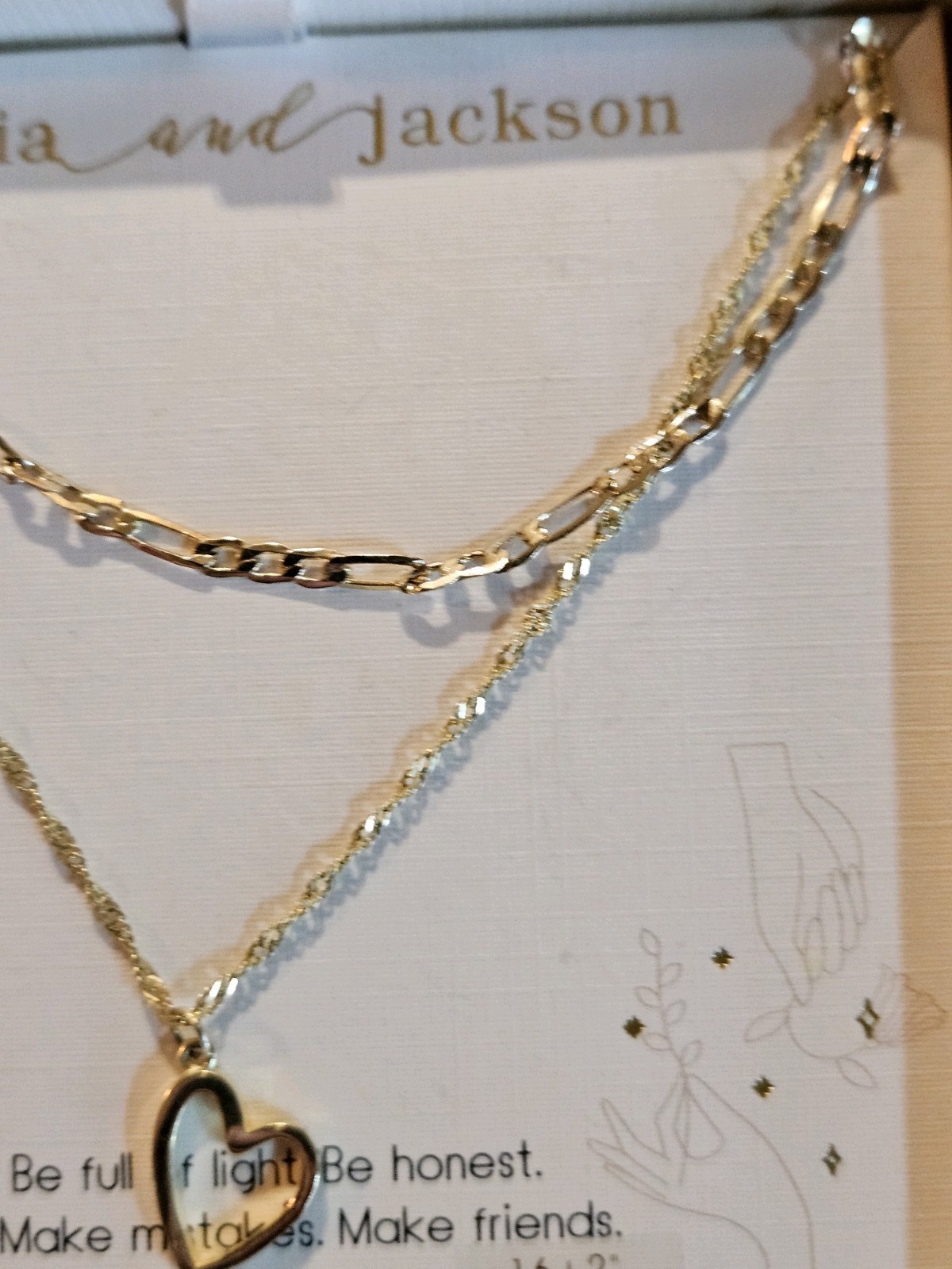 Olivia And Jackson Gold Over Sterling Silver Heart Charm Be You Necklace 16”+2”