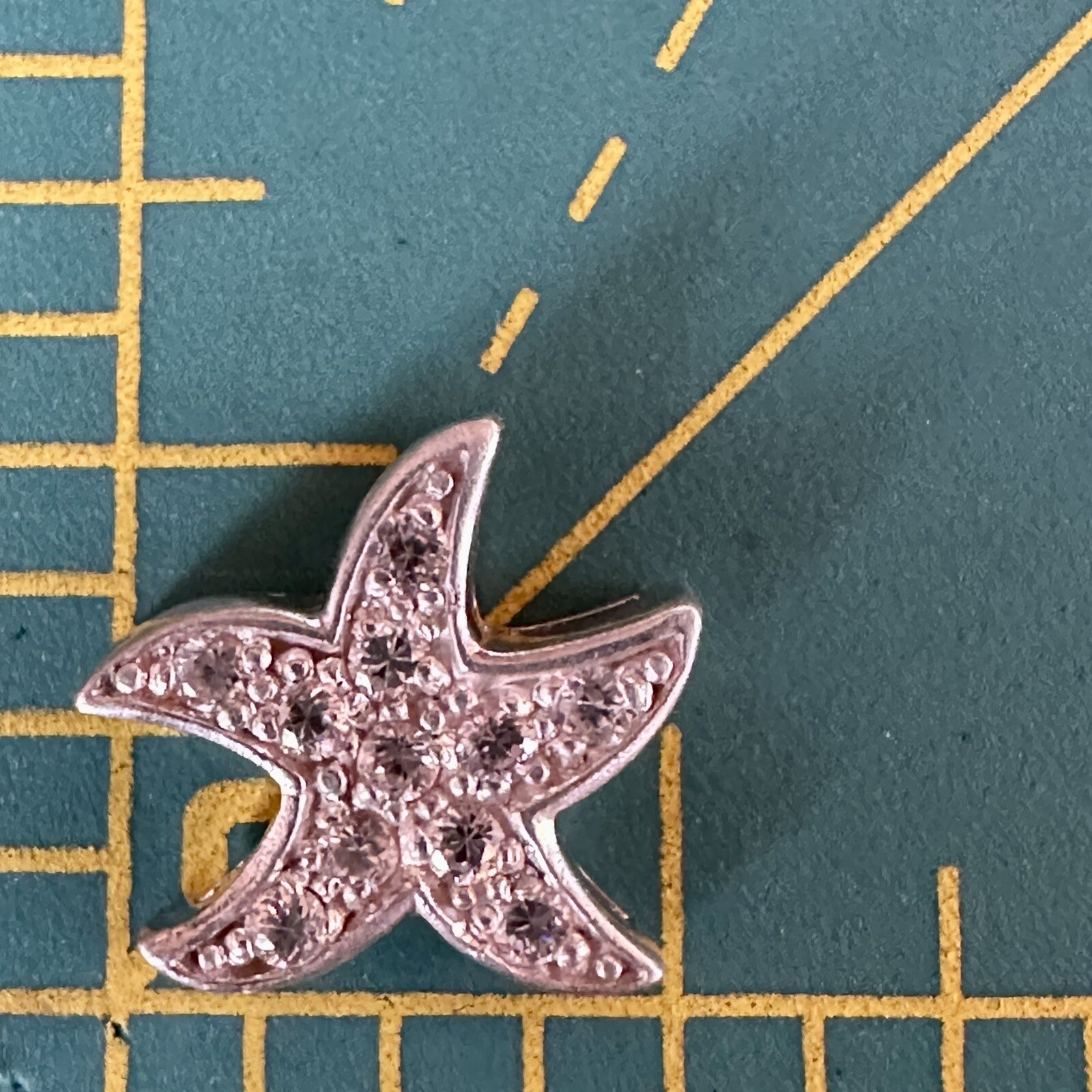 Sea Tiny Starfish Slide Pendant Star Clear Crystal 925 Watson Sterling Silver