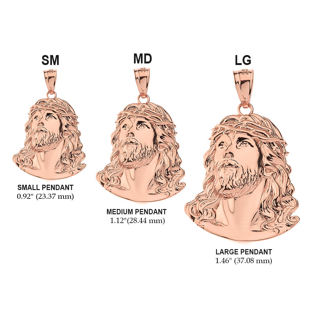 Jesus Christ Head Pendant Necklace S/M/L(Available in Yellow/Rose/White Gold)