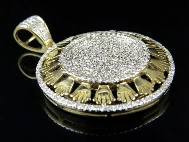 14K Yellow Gold Plated 1.70Ct Round Lab Created Diamond Unisex Teardrop Pendant