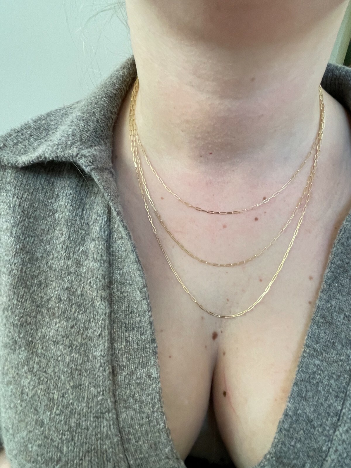 Solid 14k Yellow Gold Paperclip Rolo Chain 1.5mm Necklace 16″-24″ Paper Clip