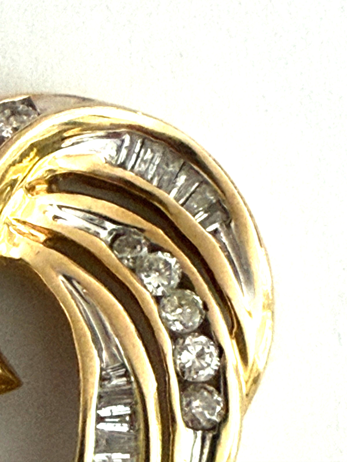 14k Yellow White Gold Diamonds Heart Pendant