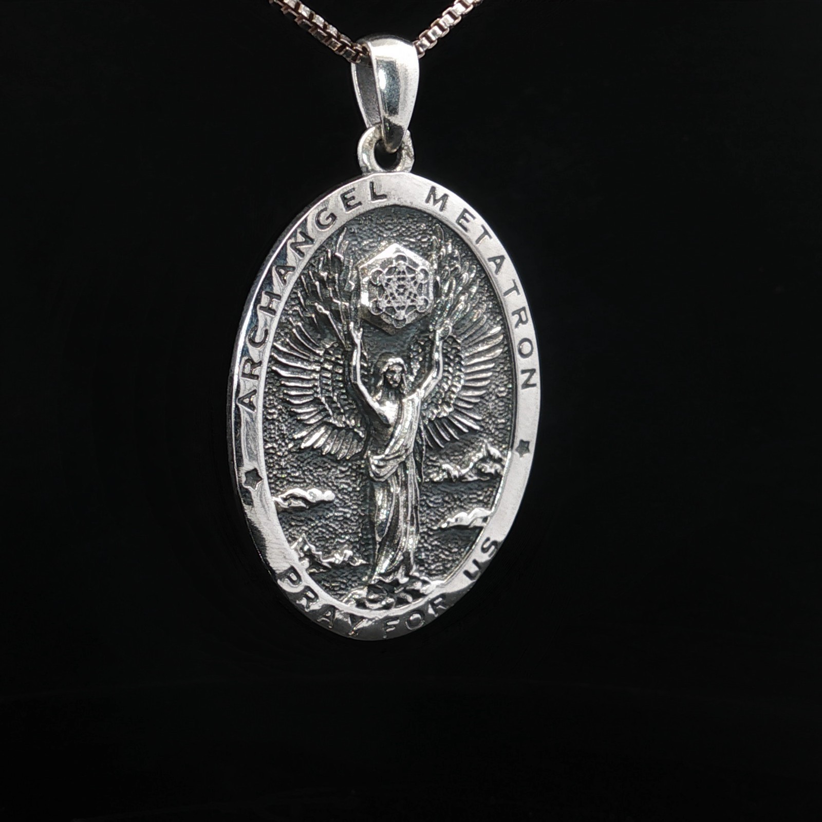 Sterling Silver Archangel Metatron Pendant Necklace