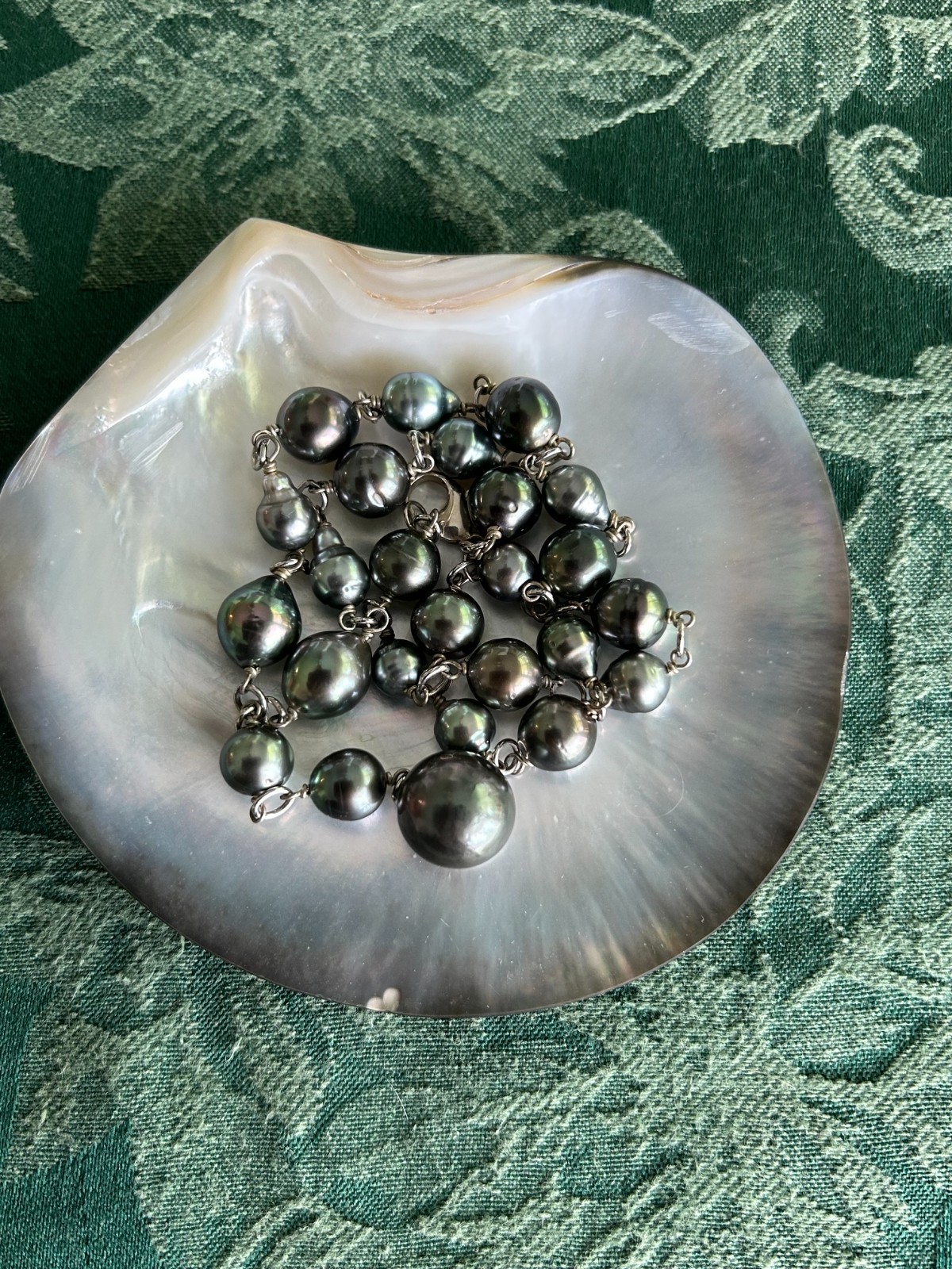 Sterling Silver Tahitian Pearl Dangle Necklace, 19.5 Inches With a 2 Inch Dangle