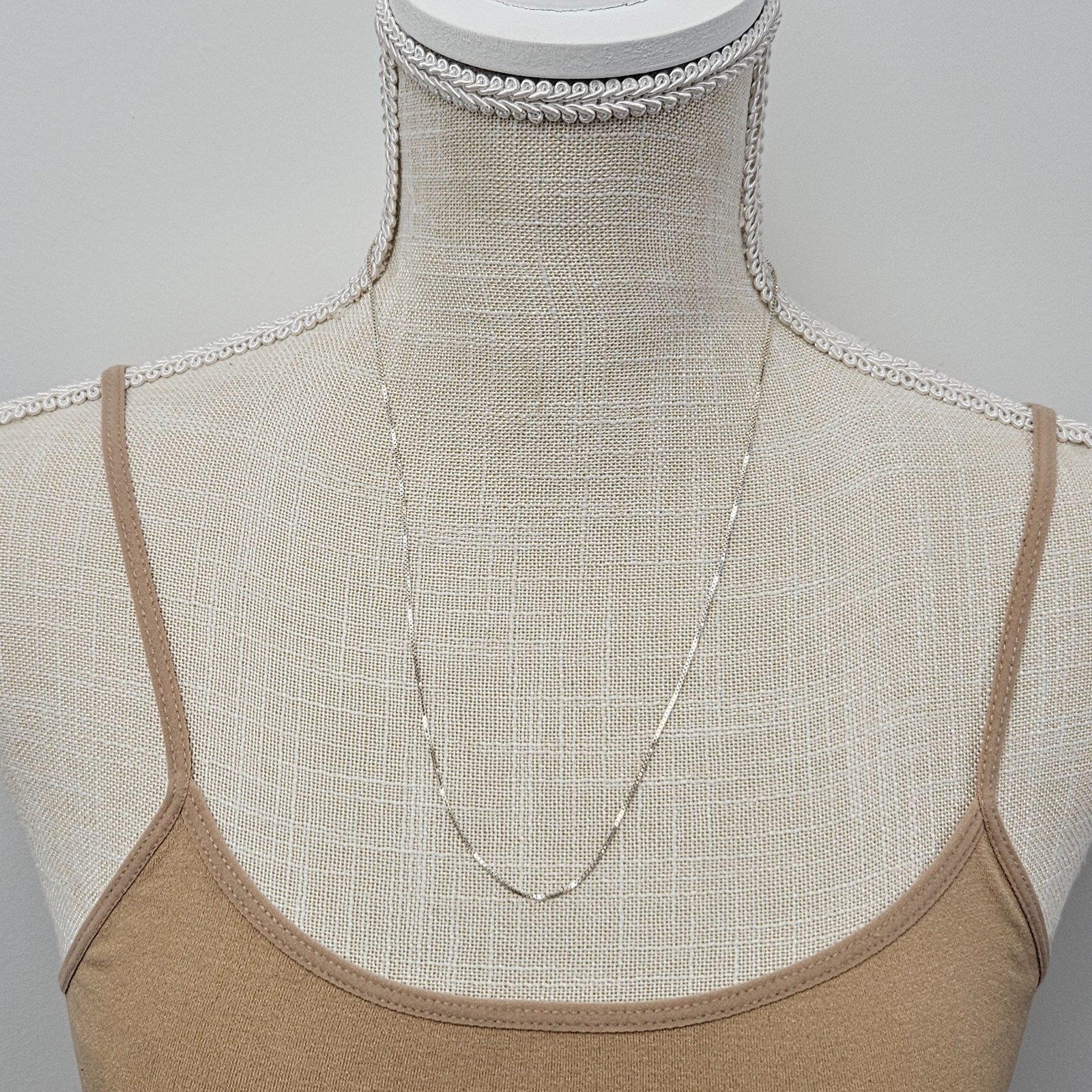 Vintage Sterling Silver 925 Rounded Box Chain 22″ AGI Necklace Italy Spring Ring