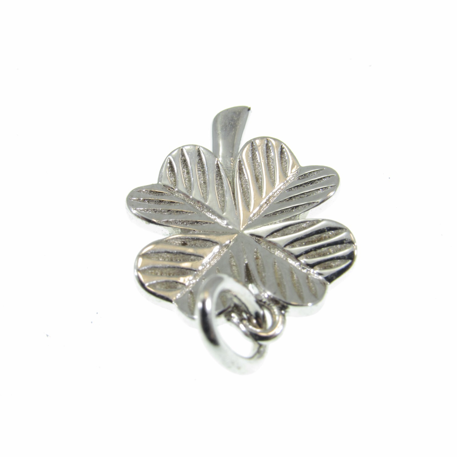 Solid 925 Sterling Silver Lucky Clover, 4 Four Leaf Clover Pendant Luck Charm