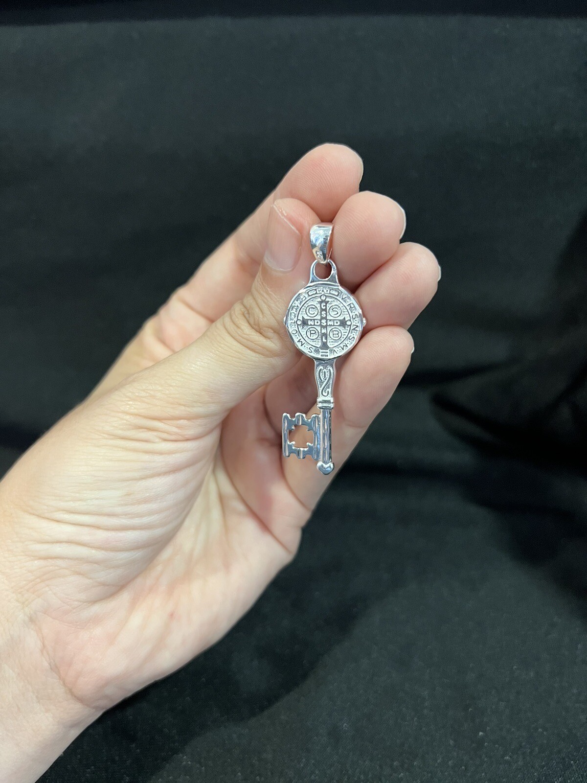 925 Sterling Silver Mens Womens St Benedict Key San Benito Llave Pendant