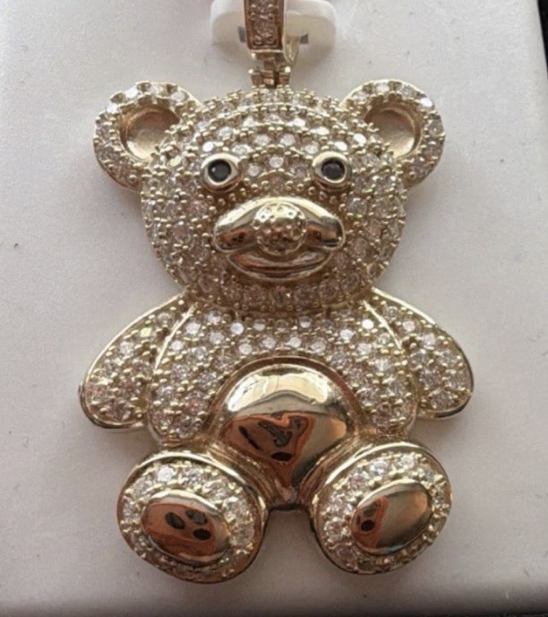 Sterling Silver 925 Gold 18k Bear Pendant Charm Animals Theme