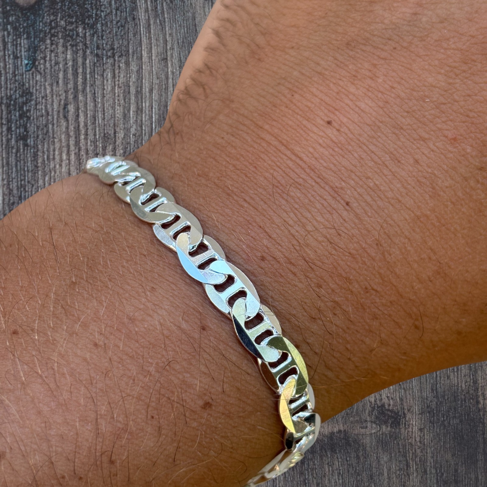 6mm Mariner Link Bracelet – Real Solid 925 Sterling Silver Or 14k Gold Vermeil