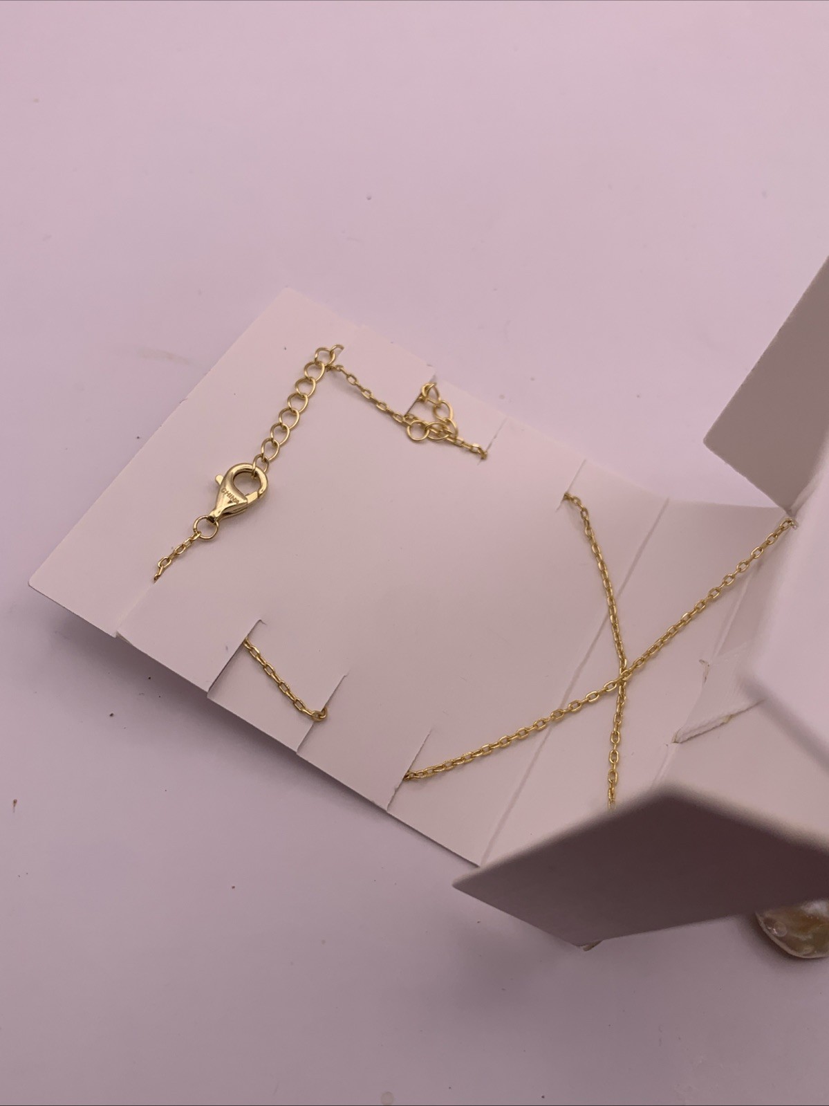Yellow metal Necklace 18” New In Box Charlotte & Lexi