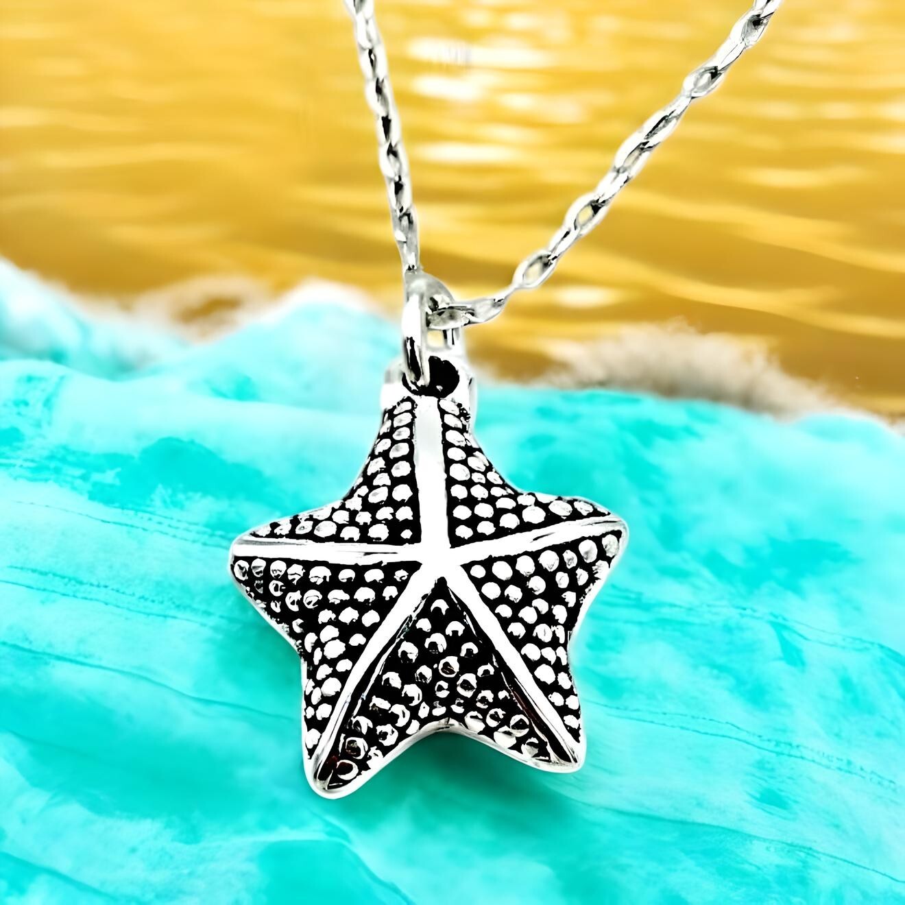 Lightweight 925 Sterling Silver Starfish Pendant – Chain Sold Separate 1489