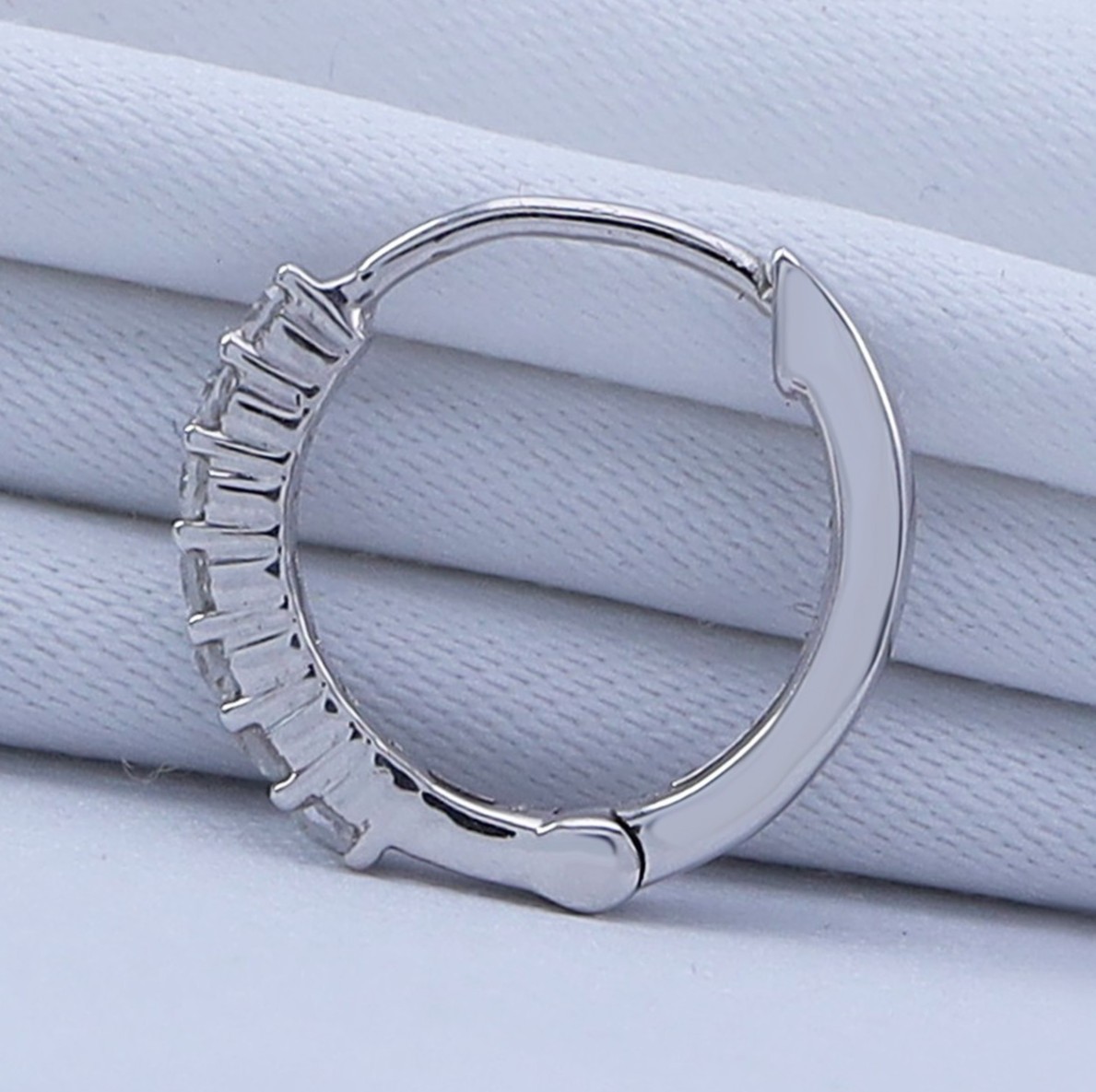0.05 CT Lab Grown Diamond Nose Ring for women 925 Silver 14k White Gold Plated