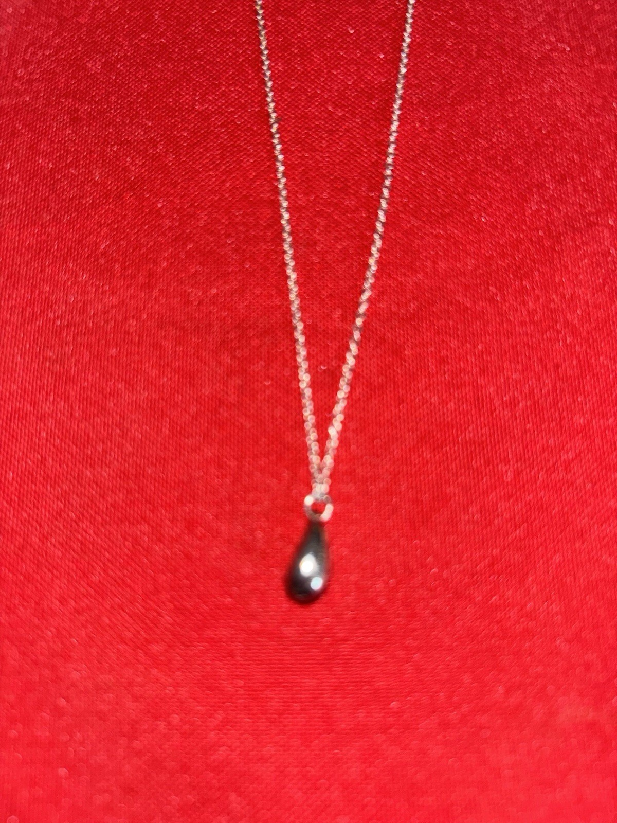 Tiffany&Co. Elsa Peretti Teardrop Pendant & Chain Set 925 Sterling Silver