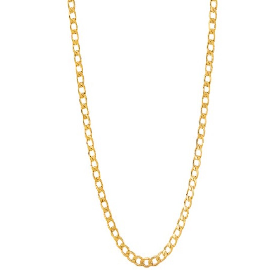 Men&Women’s 18K Yellow Gold Filled 22″ 1.2mm Thin Curb Link Chain Necklace Q819G