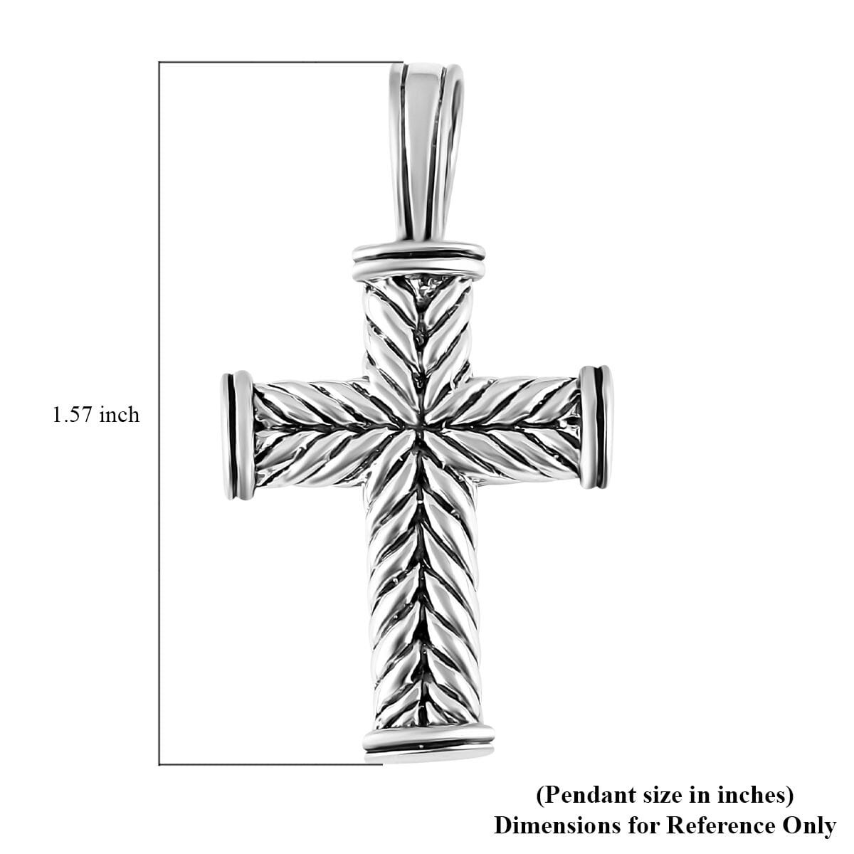 Bali Legacy Cross Pendant without Chain in Sterling Silver 5.90 Grams
