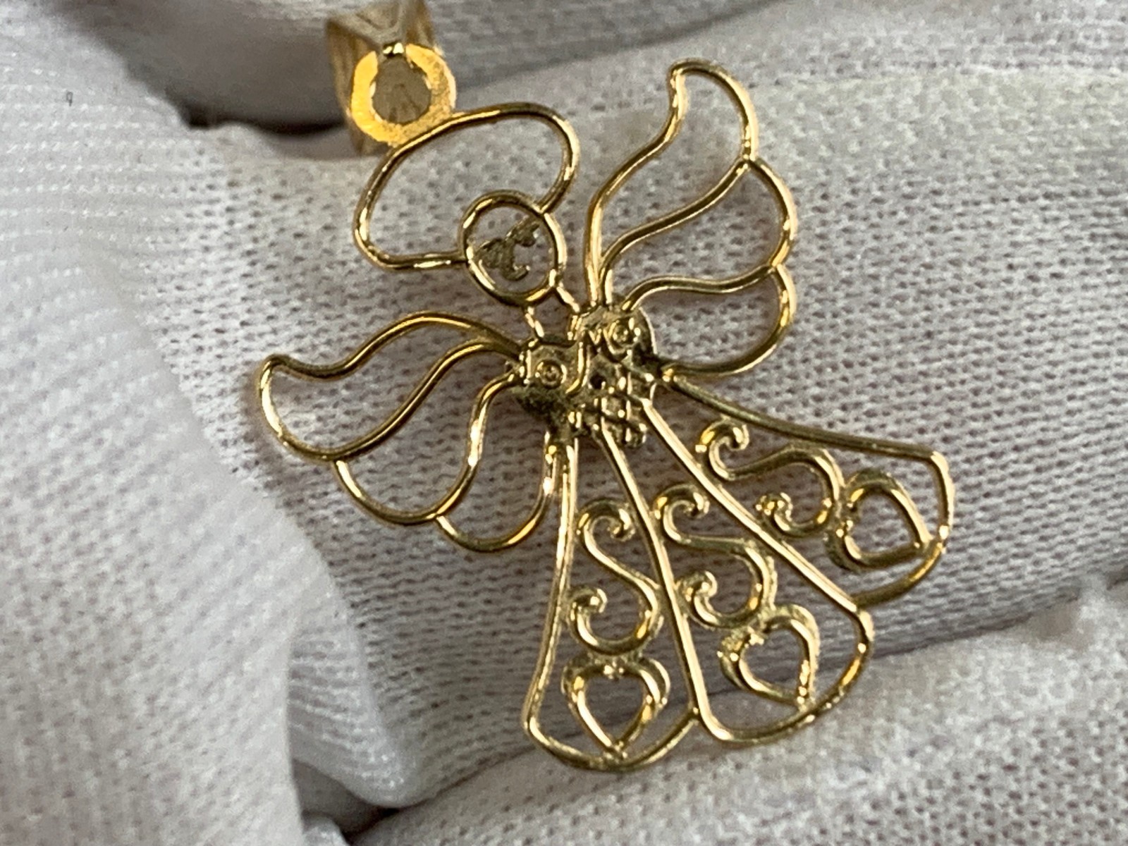 14K Yellow & White Gold Angel Charm .61g Fine Jewelry Michael Anthony Pendant