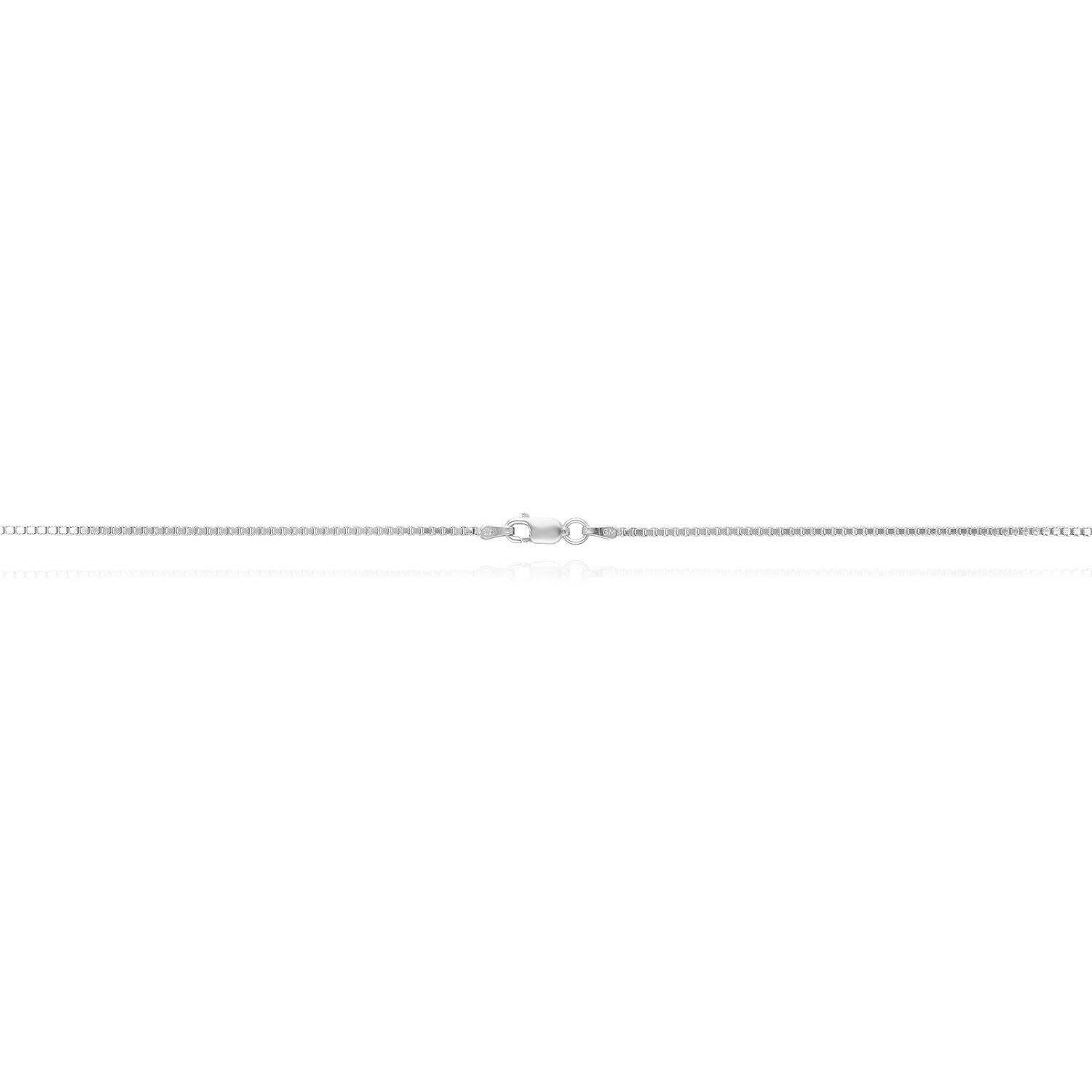 18K White Gold Over Sterling Silver 1.2mm Box Chain Necklace 16″-24″