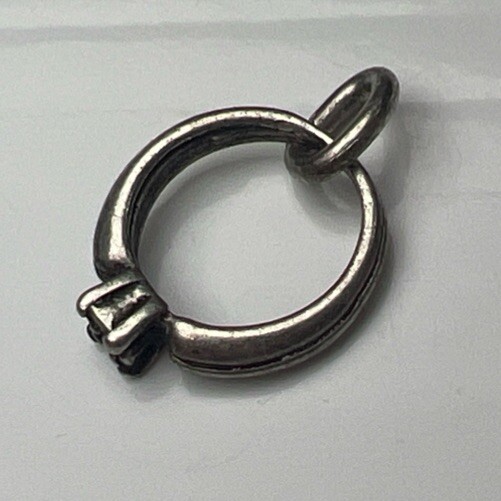 925 Sterling Silver Retro Charm Pendant Mini Wedding Band Ring Anniversary Gift