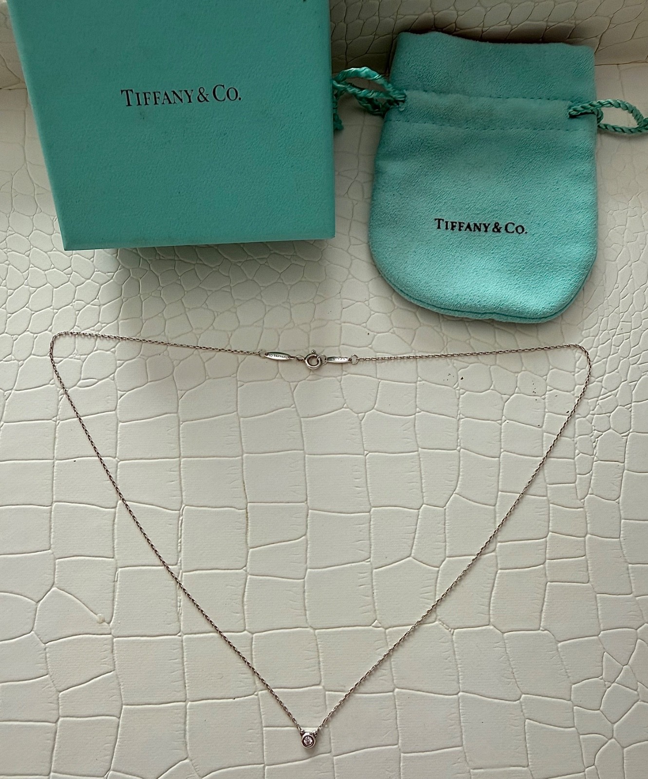 Tiffany & Co. Elsa Peretti Diamonds by the Yard® Single Diamond Pendant Necklace