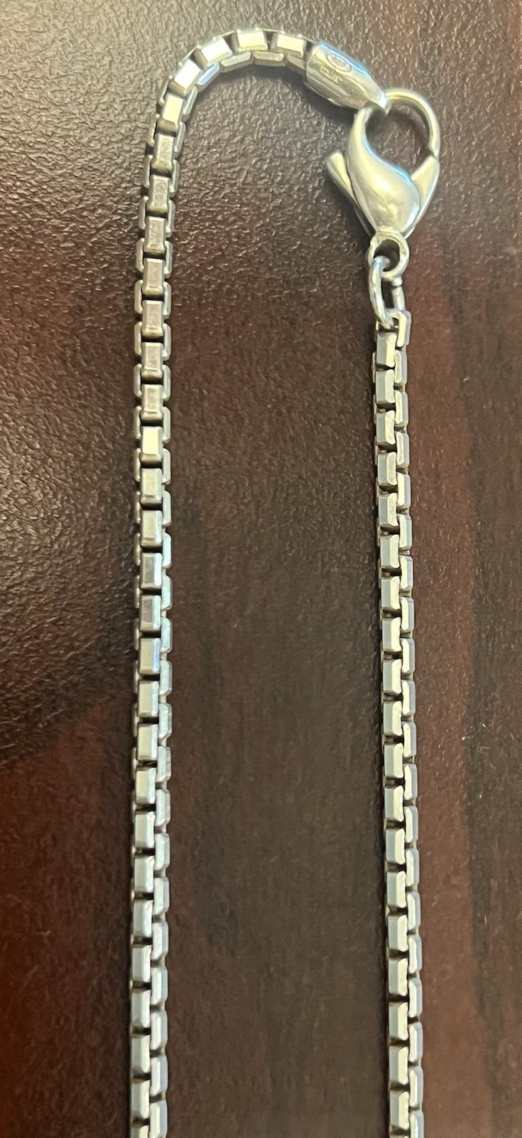 Heavyweight 27 Grams Solid Sterling Silver (.925) Box Chain 26″