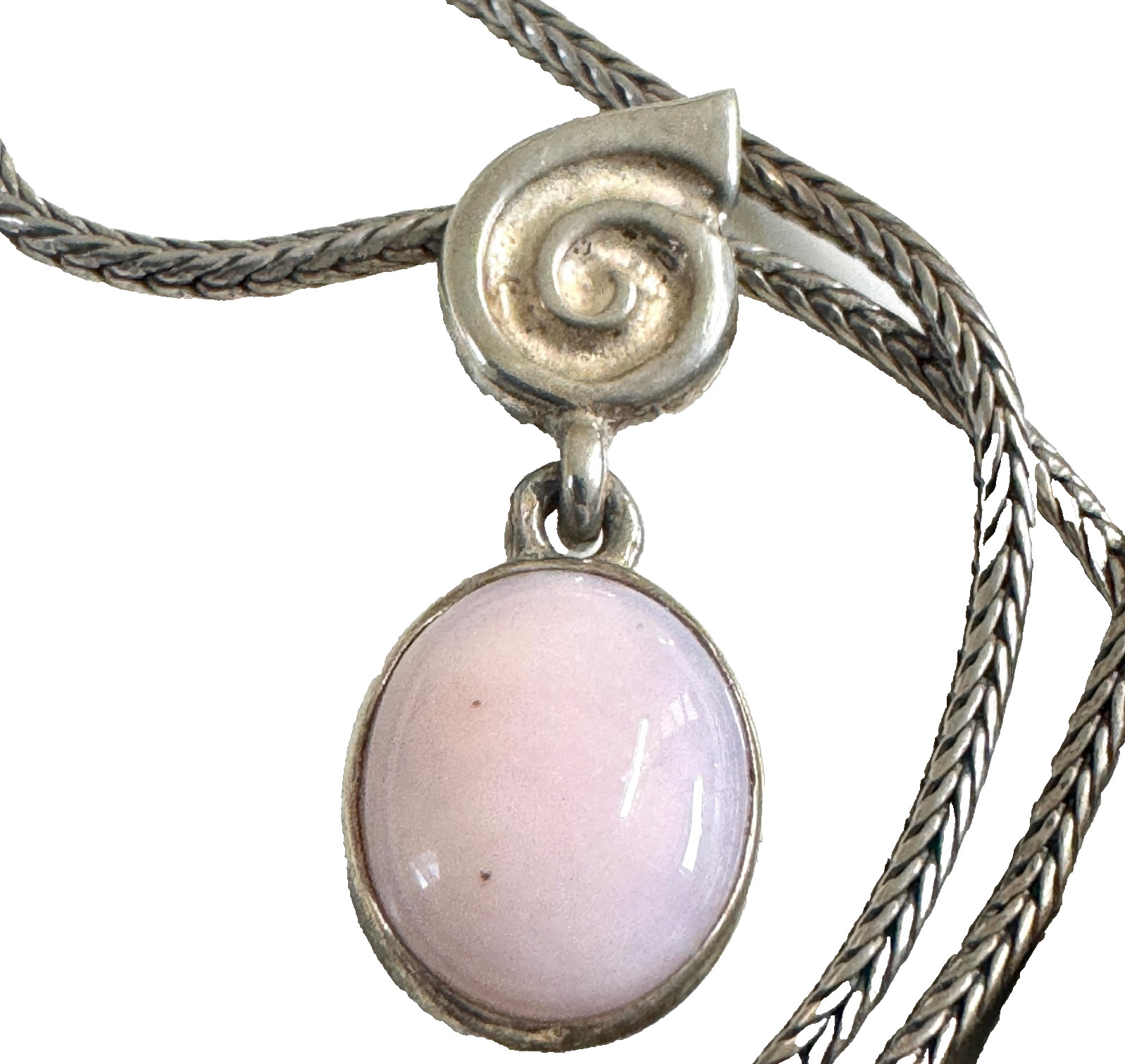 RARE AND RETIRED PANDORA PINK OPAL Sterling Silver Necklace 390116RHO-45