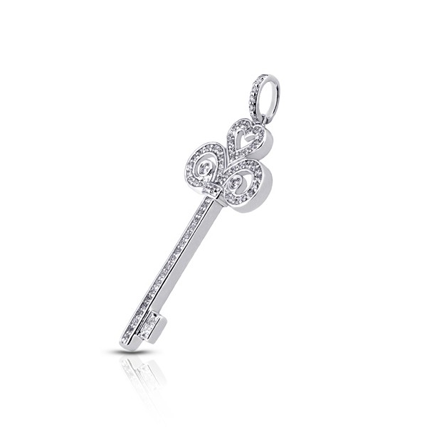 1.34ctw F VS1 Round Cut Natural Certified Diamonds White Gold Pendant + Chain