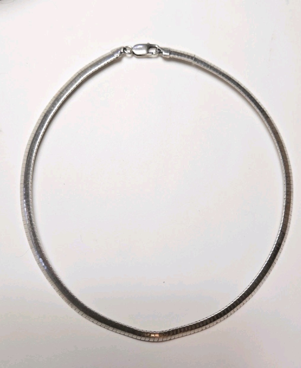 Sterling Silver Omega Chain Necklace ATI Italy 26 Grams 17″