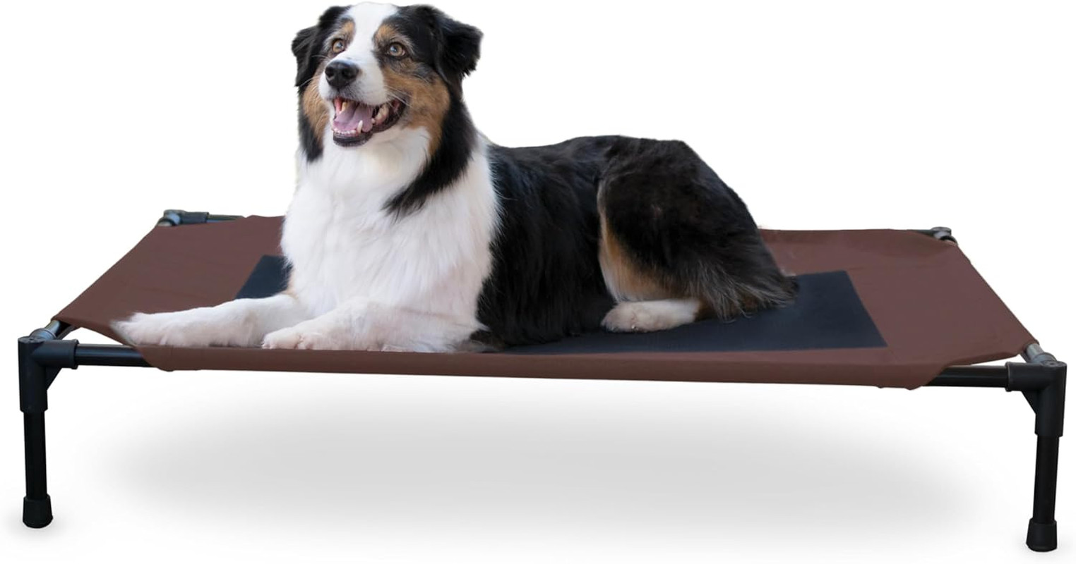 Outdoor Elevated Dog Cot, Breathable Cooling Elevated Cot Hammock Pet Bed for La