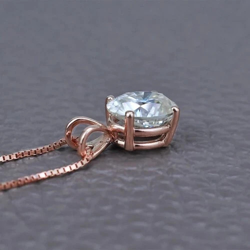 5.00 Ct Certified Lab Grown White Diamond Solitaire Pendant Oval Cut