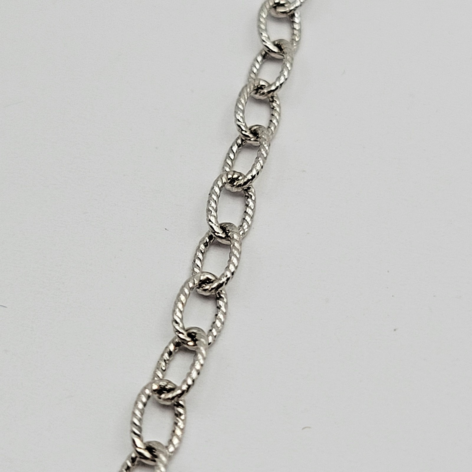 QVC Italian Silver Sterling 3.4mm Oval Twist Cable Link Chain Necklace – 18″