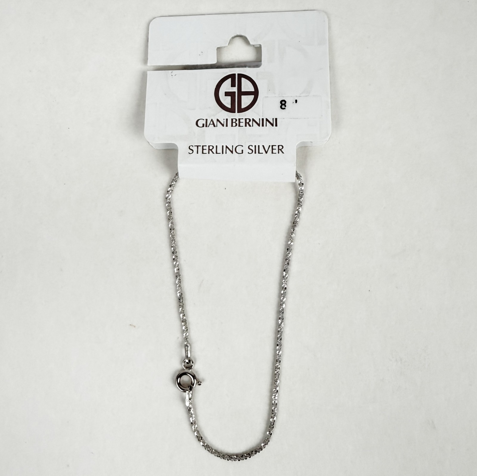 Giani Bernini 925 Sterling Silver Sparkle Chain Bracelet 8 Inch