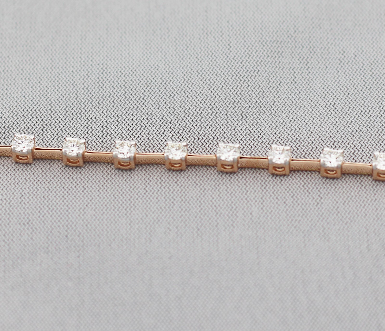 14k Rose Gold 2.25ct Diamond Tennis Necklace