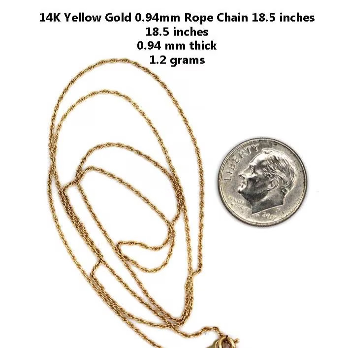 14k Yellow Gold 0.94mm Rope Chain 18.5 inches