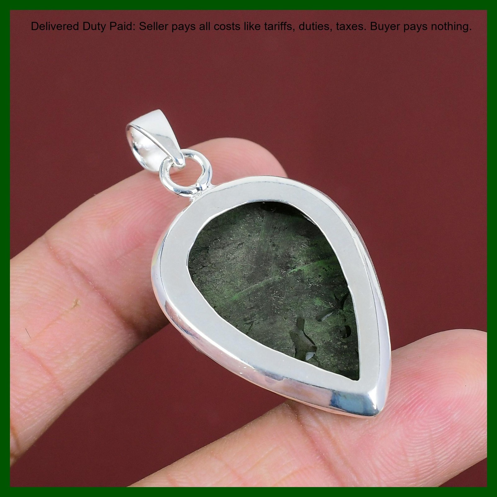 925 Silver Pear Pyrite Gemstone Solar Chakra Engagement Birthday Pendant Jewelry