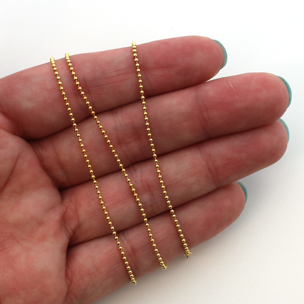 14K Gold Filled Necklace Chain- 1.2mm Ball Chain (16-30 inch) Made in USA