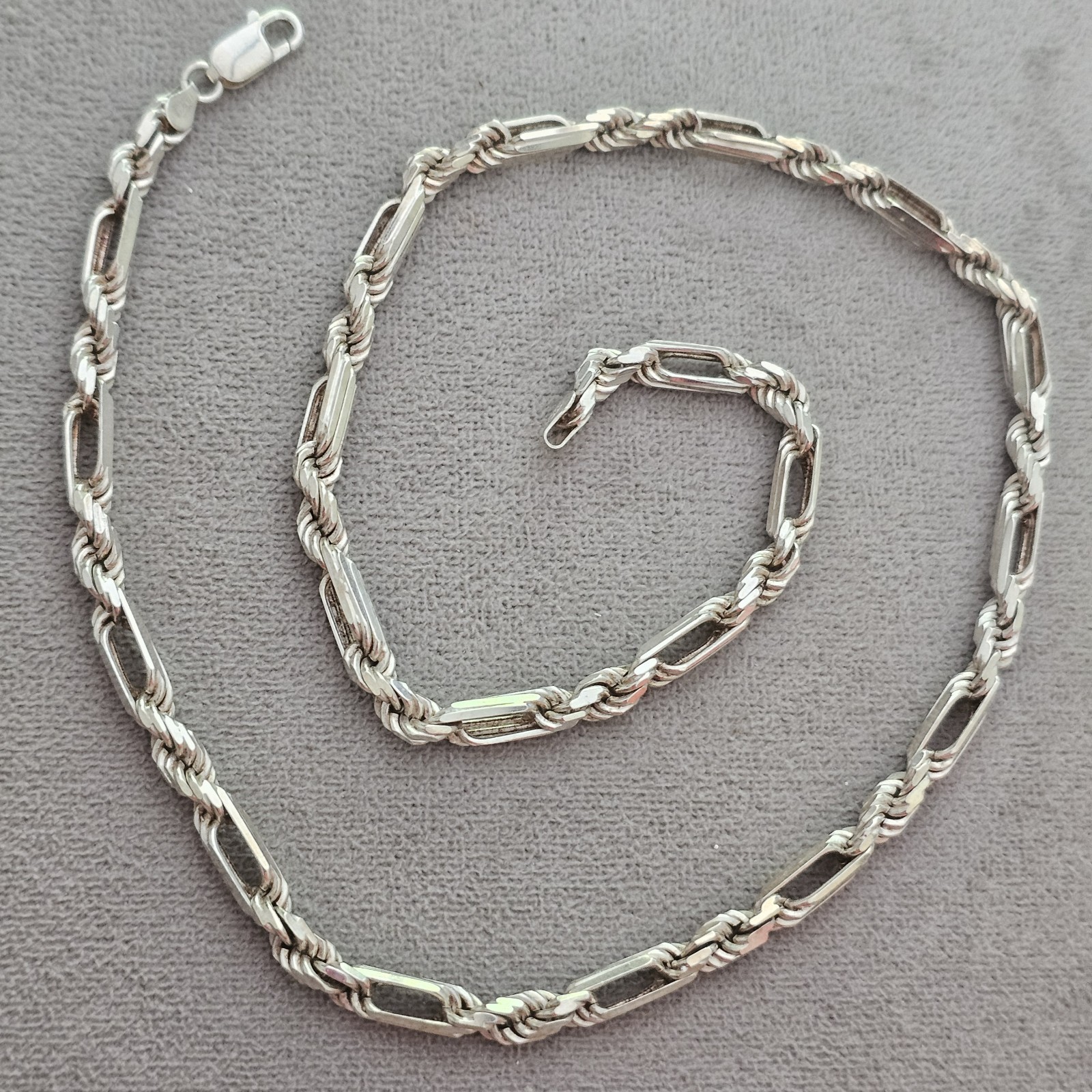 Mens or Ladies Figaro Chain Necklace Solid Sterling New 20 inch