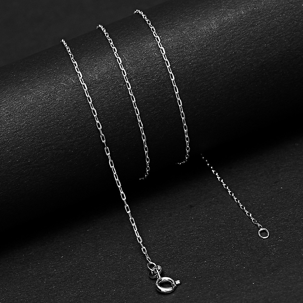 18″ 925 Sterling Silver Paperclip Chain Necklace Modern, Shiny & Elegant DGC1045