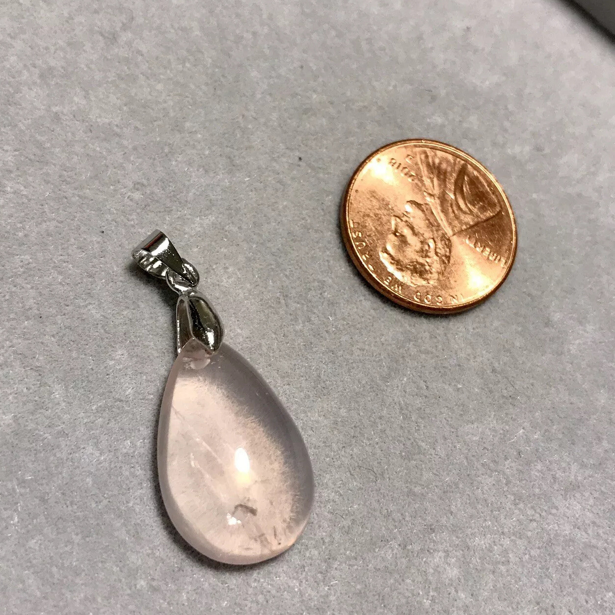 US SELLER NATURAL CRYSTAL Rose Quartz Brazil AAA TOP QUALITY PENDANT NECKLACE