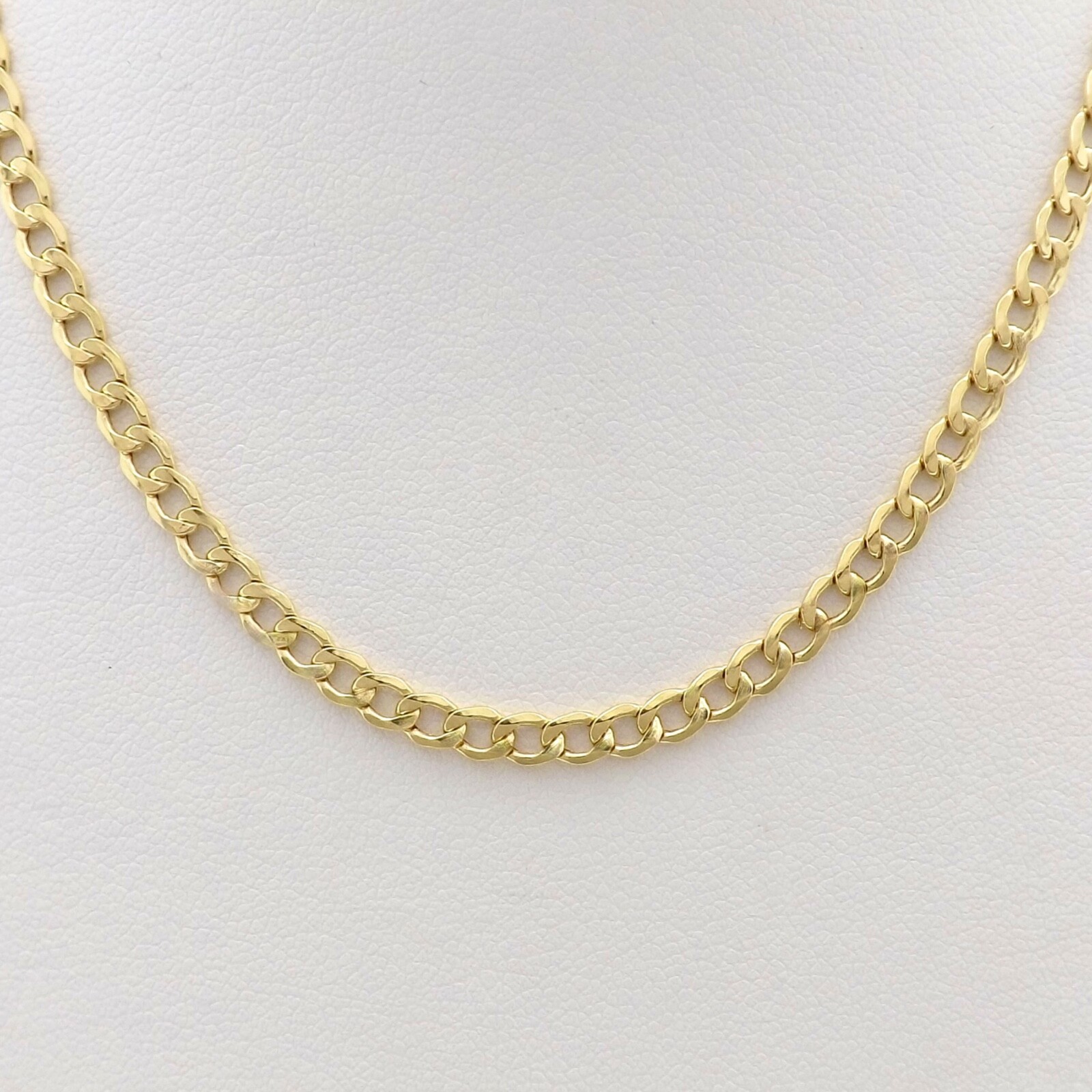 Solid 10k Gold Cuban Curb Link Pendant Chain Necklace 3.4mm 18in New