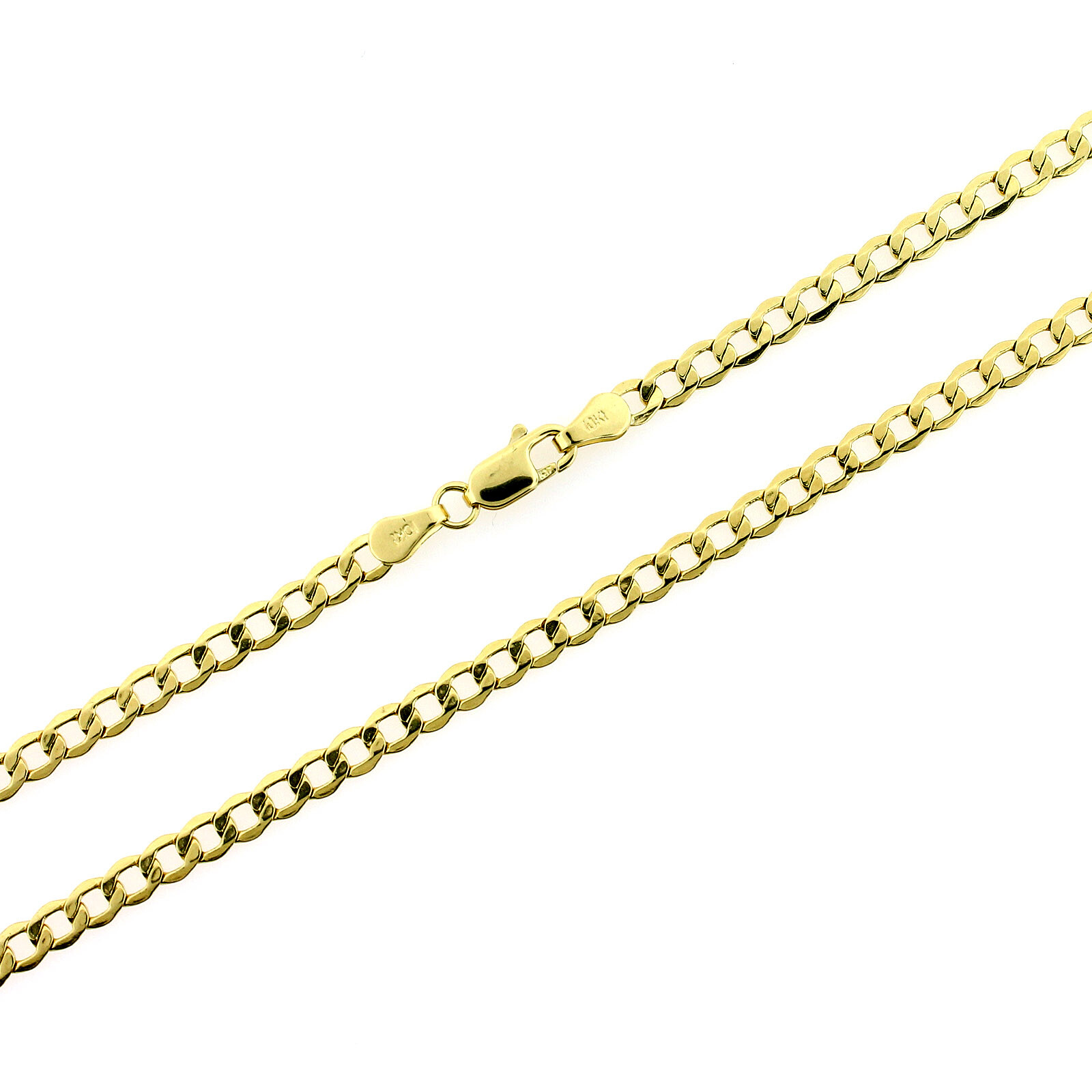 Real 10K Yellow Gold Cuban Link Chain Necklace 2.5MM 16″ 18″ 20″ 22″ 24″ 26″