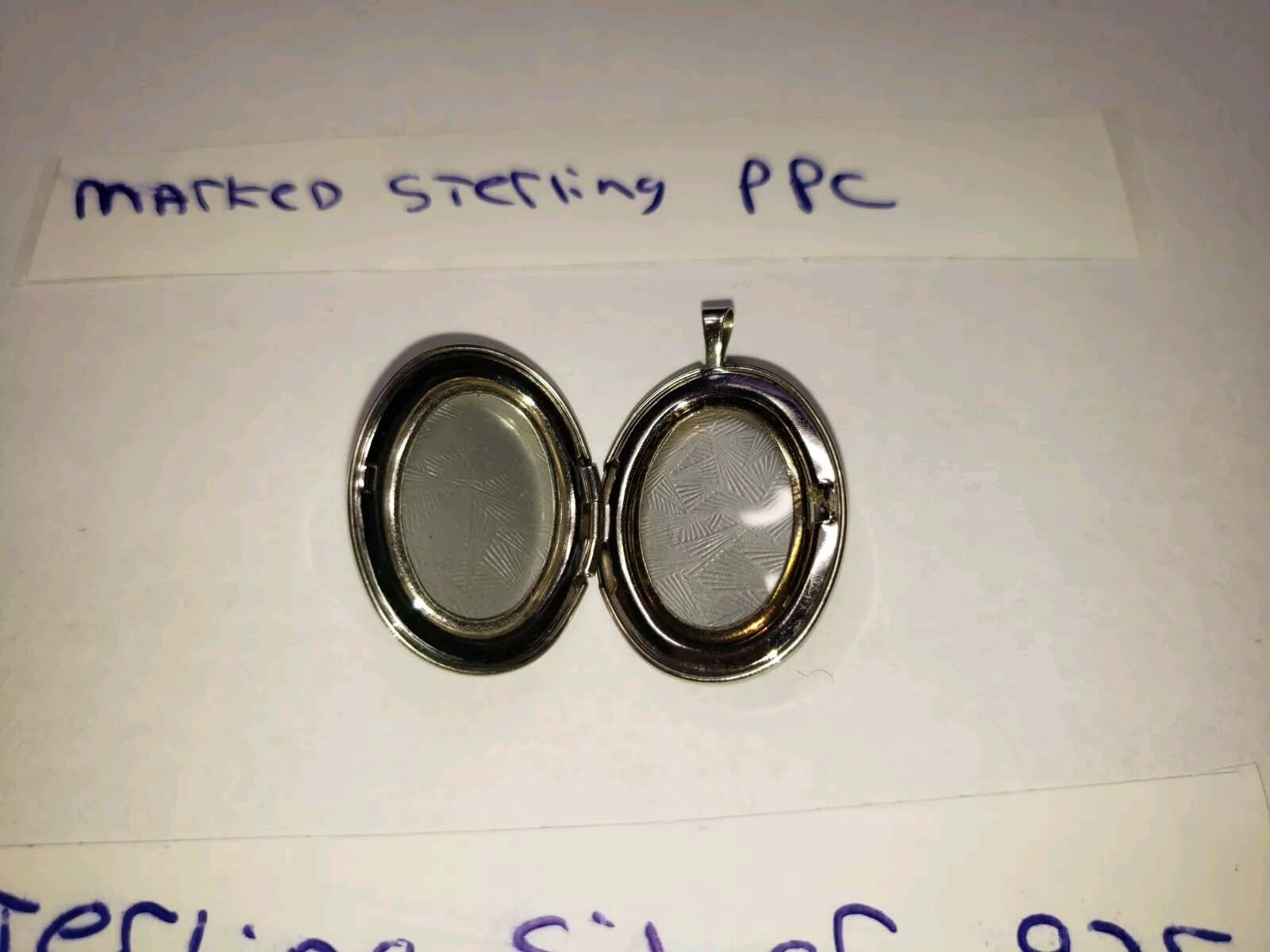 .925 Sterling Silver PPC Fingerprint Locket Mother & Child Vintage 1980’s .925
