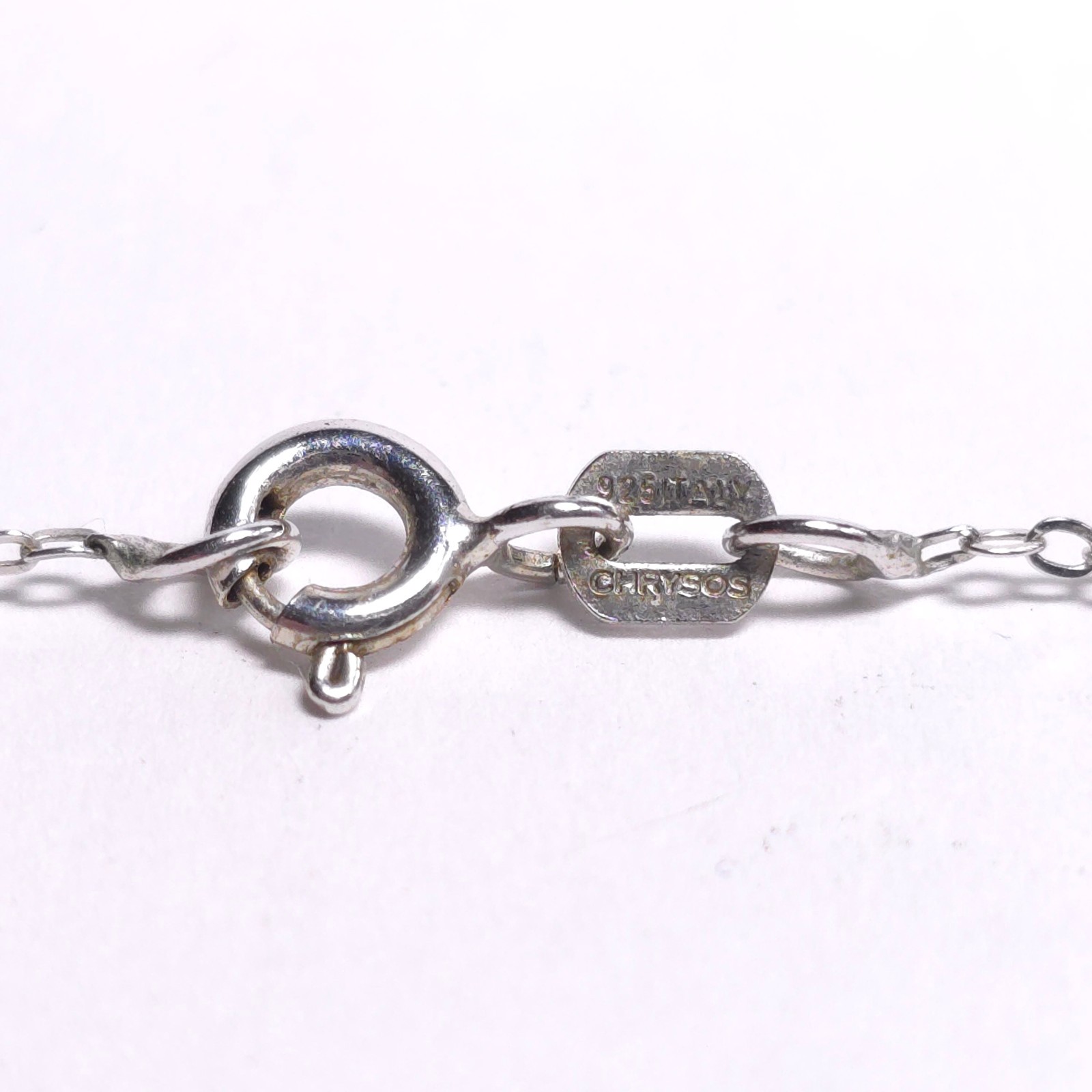 STS Multicolor (IR) Diamond 925 Silver Pendant w/ Chain 20in