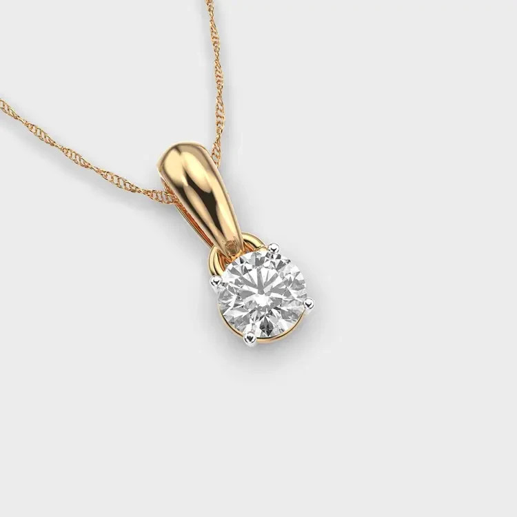 2.00 Ct Radiant Droplet Solitaire Pendant without Chain 14k gold plated