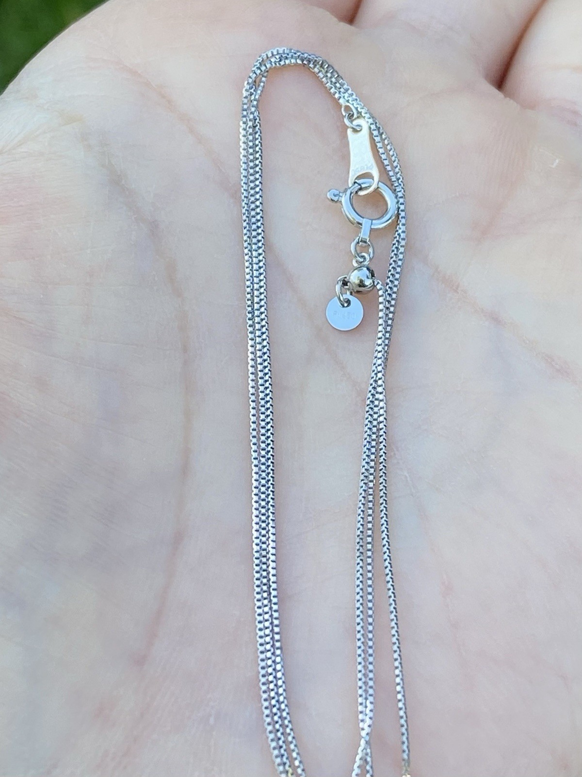New Solid Platinum Box Chain Necklace – 18 Inches, 1.52 Grams