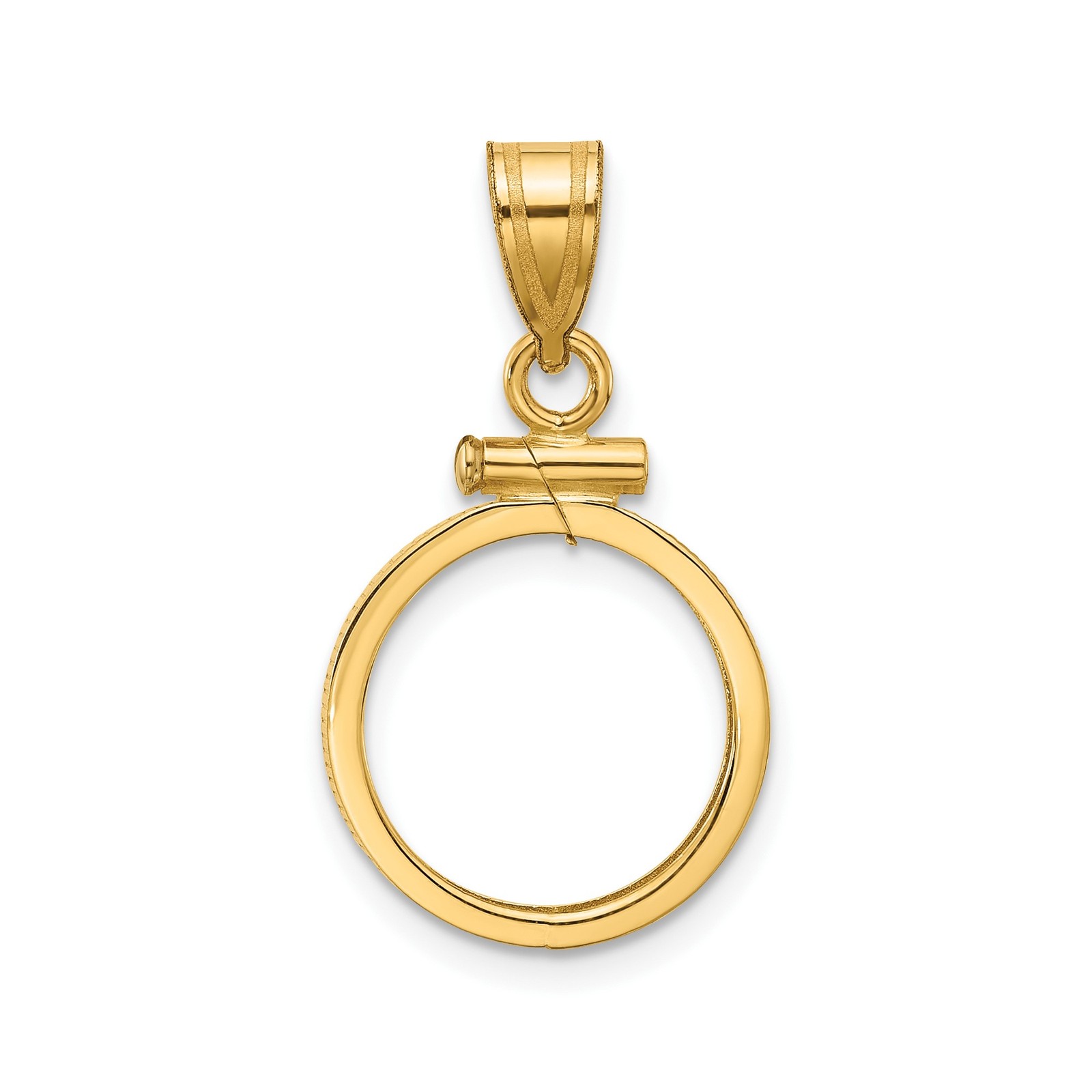 3¢ Trime Three Cent Silver Coin Bezel 14mm Screw Top 14k Yellow Gold